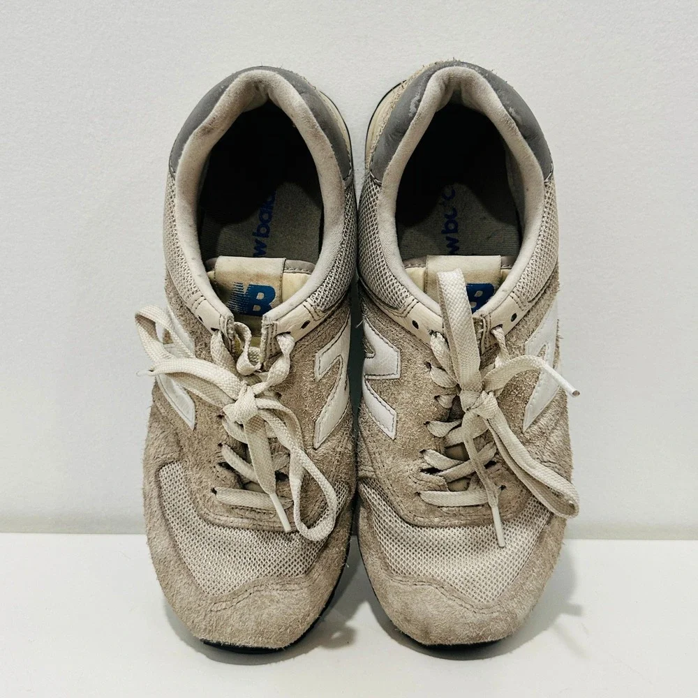 New Balance 574 Mens 8 Beige Hairy Suede Mesh Low Top Sneakers U574RZ2 - Picture 7 of 13